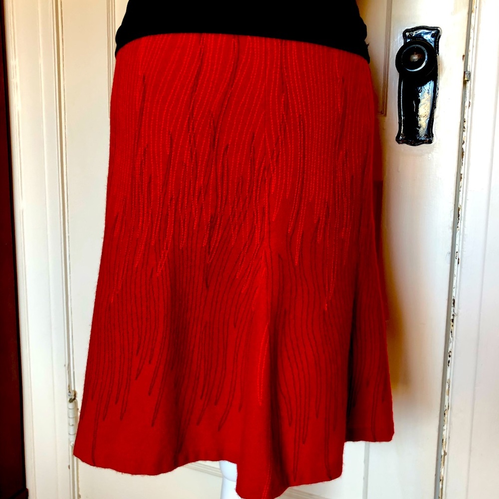 Gorgeous!! Flaming Hot embroidered Red Skirt!